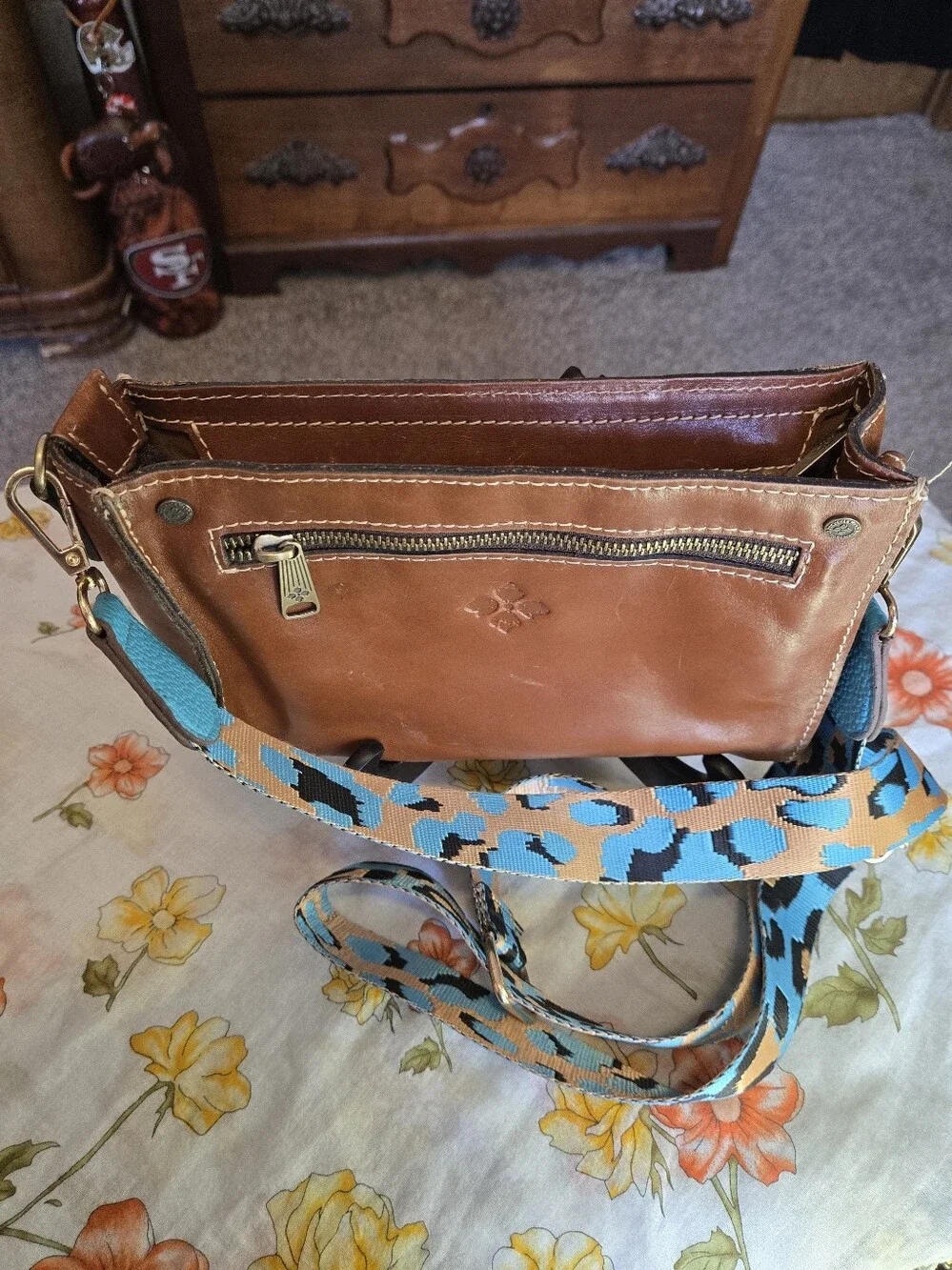 Patricia Nash Tooled Bag With Crossbody Detachable and Adjustable Strap